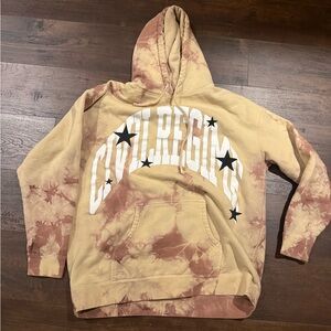 Civil Regime Men's Tan and Brown Tie-Dye Hoodie